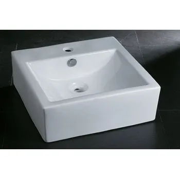 Umyvadlo Rozměr: 460x460x150mmKeramické umyvadlo s bílou glazurou. (bss73