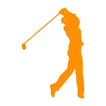 Polep vozidla SAMOLEPKA Golfistka 013 pravá (06 - oranžová) NA AUTO, NÁLEPKA, FÓLIE, POLEP, TUNING, VLASTNÍ TEXT, TISK, AUTOSAMOLEPKY.cz, POLEPY, OBRÁZEK, LOGO, SAMOLEPKY