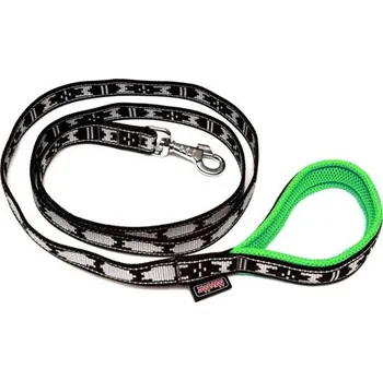 Vodítko pro psa Manmat Vodítko Ploché s barevnou rukojetí 180 cm Barva: Zelená