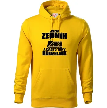 Pánská mikina Zedník kouzelník - Mikina pánská Cape s kapucí - 3XL ( Žlutá )