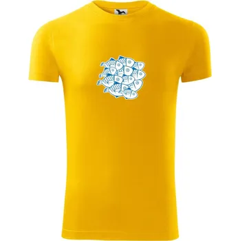 Pánské tričko Hejno ryb - Viper FIT - Pánské zůžené tričko - XL ( Žlutá )