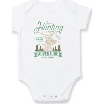 Kojenecký body Real Hunting in the Forest - Body kojenecké s krátkým rukávem - Krátký r. 12-18 měs ( Bílá )