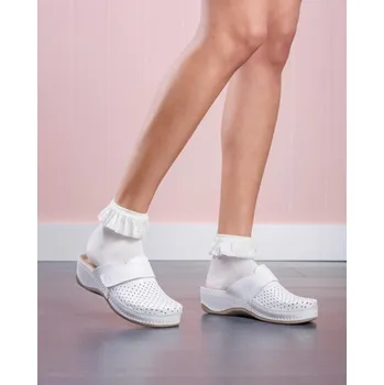 Dámská zdravotní obuv Leon 2022 Dámská zdravotní kožená obuv uzavřená - Bílá Velikost: 39