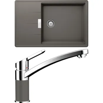 Granitový dřez Set Schock S14-3 (dřez Tia D-100LS Silverstone + baterie SC-90 Silverstone)