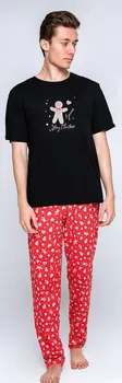 Pánské pyžamo Sensis Mike černé/červené L
