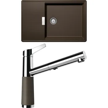 Granitový dřez Set Schock S14-5 (dřez Tia D-100LS Bronze + baterie SC-510.120 Bronze)