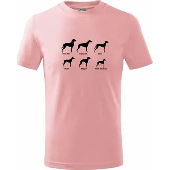 Chlapecké oblečení Chrt rasy - Tričko dětské bavlněné - 158 cm/12 let ( Růžová )