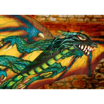 Drak fantasy zelený z přírodního hedvábí