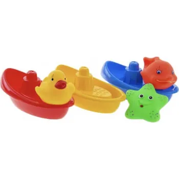 Hračka pro nejmenší Hračka do koupele Tullo loďky se zvířátky