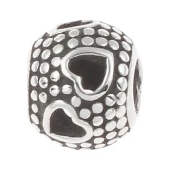 Přívěsek Šperky4U Navlékací ocelový přívěšek korálek se srdíčky - K0062