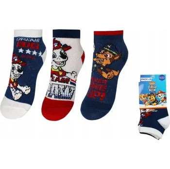 SUN CITY Ponožky TLAPKOVÁ PATROLA kotníkové modrobíločervené 3pack, 31/34