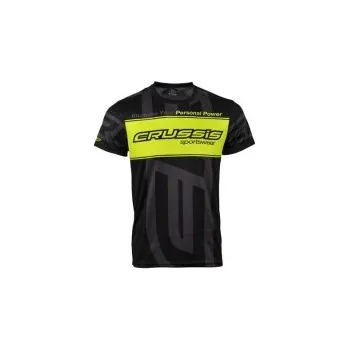 Pánské tričko Crussis Pánské triko, krátký rukáv - černo žluté fluo