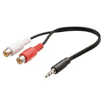 Audio kabel Redukční stereo audio kabel s jackem, zástrčka 3,5 mm - 2× zásuvka RCA, 0,20 m, černý