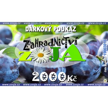 Dárkový potravinový koš DÁRKOVÝ POUKAZ NA 2000Kč - motiv švestky - zasíláme v PDF