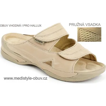 Dámská zdravotní obuv MEDISTYLE LUCY 5L-E12/H hallux pantofel béžový, béžová - 35