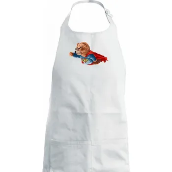 Kuchyňská zástěra Medvěd Hero - Dámská zástěra na vaření - Univerzální velikost ( Bílá )