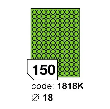 Speciální papír Samolepící etikety Rayfilm Office průměr 18 mm 100 archů, fluo zelená, R0130.1818K
