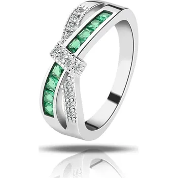 Prsten Elenys stříbrný rhodiovaný prsten Zelená mašle Velikost: 5 (EU: 49-50)