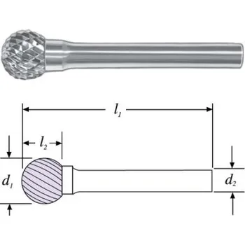 Sada nářadí SGS 22578 (SD-6M) - Fréza technická SD-6M kulová pr.16,0x14mm, stopka 6mm