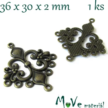 Ramínko Ramínko 36x30x2mm,1ks, staromosaz