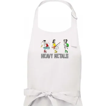 Kuchyňská zástěra Heavy Metals - Dámská zástěra na vaření - Univerzální velikost ( Bílá )