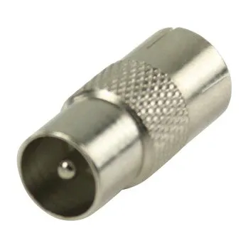 Anténní redukce Valueline Koaxiální spojka, koaxiální zástrčka – koaxiální zásuvka, kovová (VLSP40942M)