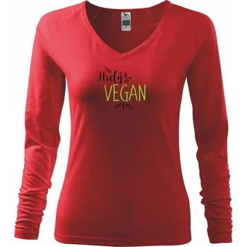 Hrdý vegan - Triko dámské Elegance - XS ( Červená )