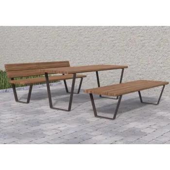 Zahradní lavice HTI Piknikový set Ino III Délka latí: 1500 mm, Typ ukotvení: dlouhé (k zabetonování), Barva konstrukce: zelená komaxit (RAL 6005)