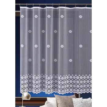 Metrážová žakarová záclona M83 - Květy - výška 90cm