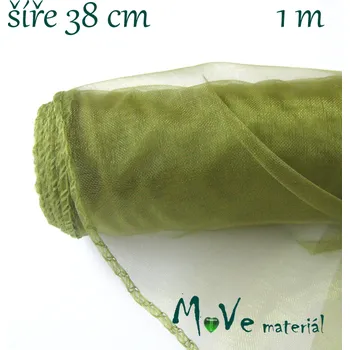 Organza š. 38 cm/ 1m, olivová
