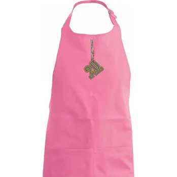 Kuchyňská zástěra 20 let na krku řetěz - Dámská zástěra na vaření - Univerzální velikost ( Růžová )