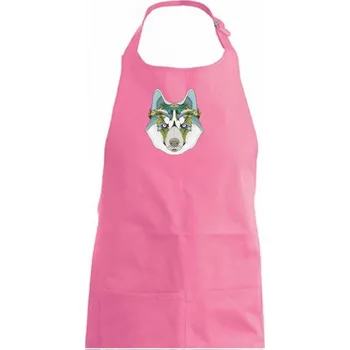 Kuchyňská zástěra Husky zenart - Dámská zástěra na vaření - Univerzální velikost ( Růžová )