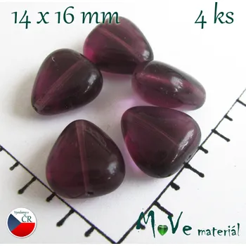 Dětské navlékací korálky České skleněné trojúhelníčky 14x16mm, 4ks