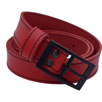Opasek opaskujse Kožený opasek basic, kůže červená, prošití černé, spona černá, kovová Délka opasku: 70 cm
