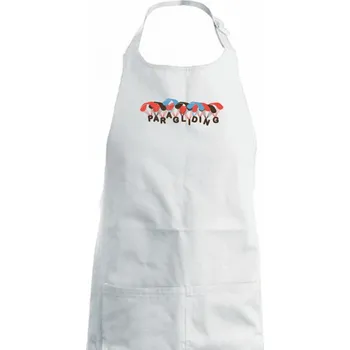 Kuchyňská zástěra paragliding nápis s padáky - Dámská zástěra na vaření - Univerzální velikost ( Bílá )