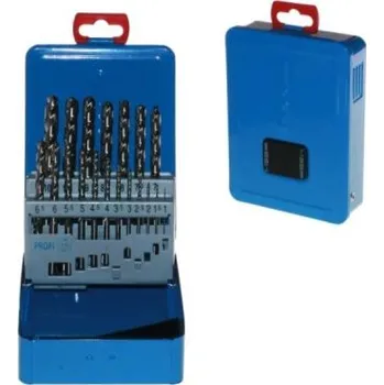 Vrták StimZet A002019V400S - Sada vrtáků do kovu pr. 1,0 - 10,0 mm 19-dílná, po 0,5 mm, válcová stopka, středně dlouhý, PN 29