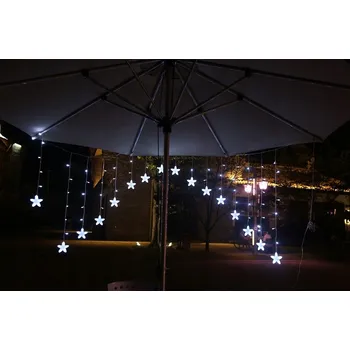 Vánoční osvětlení ISO 11338 závěs hvězdy 136 LED studená bílá