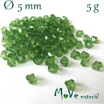 Dětské navlékací korálky Korálek plast - sluníčko 5mm, 5g, tm. zelené