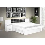 Nabytekmorava Ložnicová sestava GAMA 180 barva lamina: Bílá / Káro, typ roštu: elektrické polohovací rošty