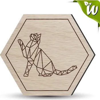 Podtácek Dřevěný podtácek - KOČKA 2