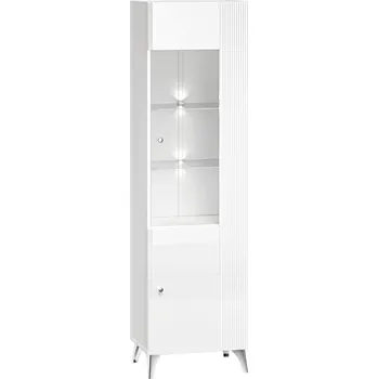 Knihovna Vitrína bílá alpská/bílý lesk VILLA 02