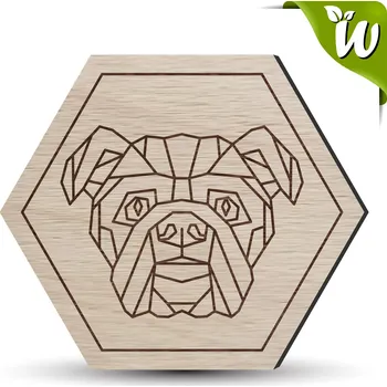 Podtácek Dřevěný podtácek - PES BULDOK