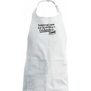 Kuchyňská zástěra Debatoval jsem na facebooku o očkování - Dětská zástěra na vaření - Univerzální velikost ( Bílá )