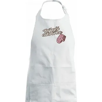 Kuchyňská zástěra Nejlepší cukrářka rukavice - Dámská zástěra na vaření - Univerzální velikost ( Bílá )