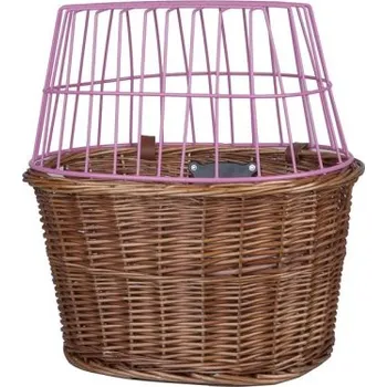 brašna na kolo Koš na řídítka proutěný s držákem Clip-on pro zvířata