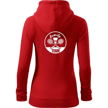 Dámská mikina Badminton Family Team - Dámská mikina trendy zipper s kapucí - S ( Červená )