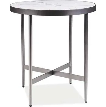 Konferenční stolek SIGNAL Konferenční stolek - DOLORES C, mramor/lesklá šedá