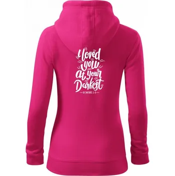 Dámská mikina I loved you at your darkest - Dámská mikina trendy zipper s kapucí - M ( Purpurová )