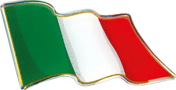 Samolepicí dekorace na vozidlo Lampa Italská vlajka zvlněná 3D 78 x 40 mm