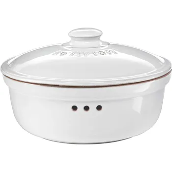 chlebník Römertopf Nádoba na uchovávání pečiva kulatá bílá